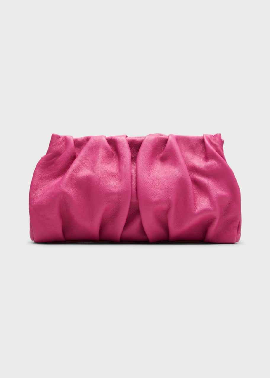 Elleme Vague Ruched Leather Clutch Bag Bergdorf Goodman