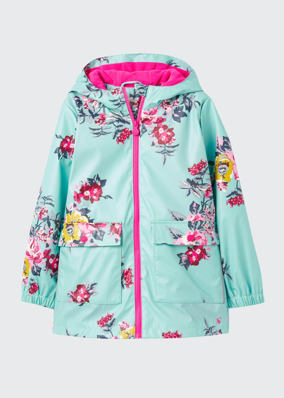 Joules Girl's Raindance FloralPrint Raincoat, Size 26 Bergdorf Goodman