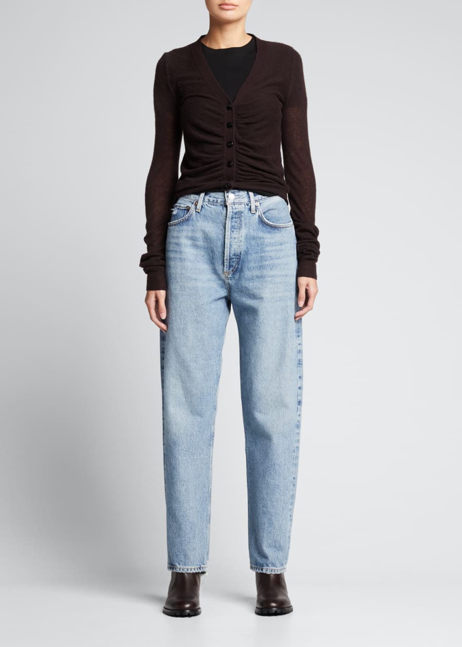 90's pinch waist high rise straight in black tea