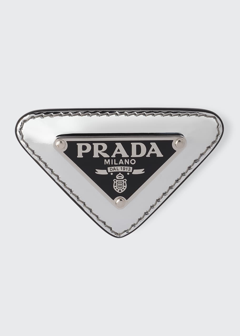 Prada logo pin hot sale
