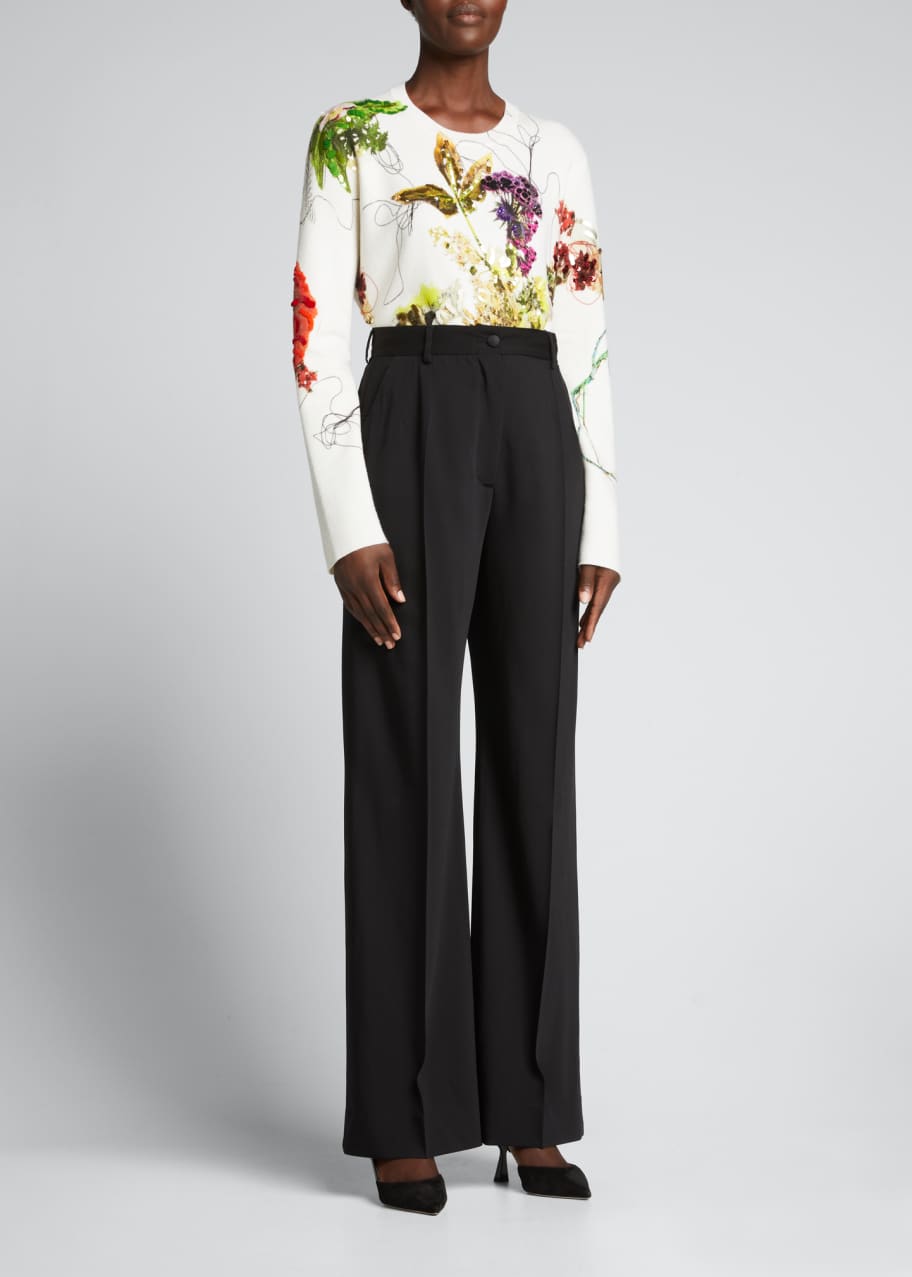 Jason Wu Collection Floral-Print Sequin Embellished Cashmere Sweater ...