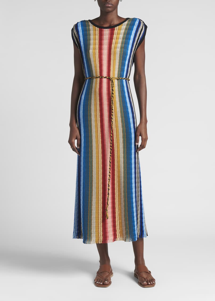 Loro Piana Cordoba Rainbow Midi Dress - Bergdorf Goodman