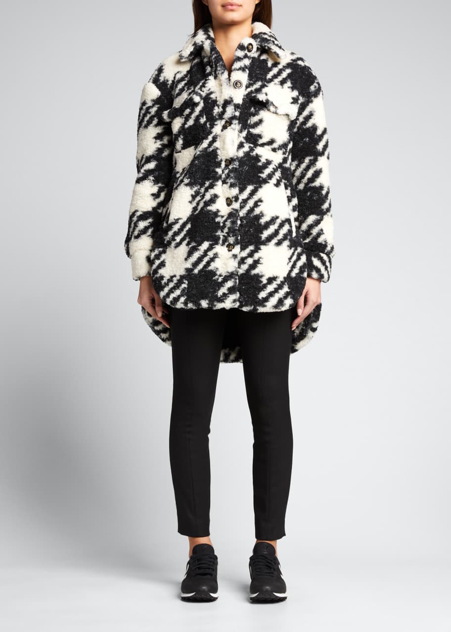 Beach Riot Ingrid Faux-Fur Houndstooth Jacket - Bergdorf Goodman