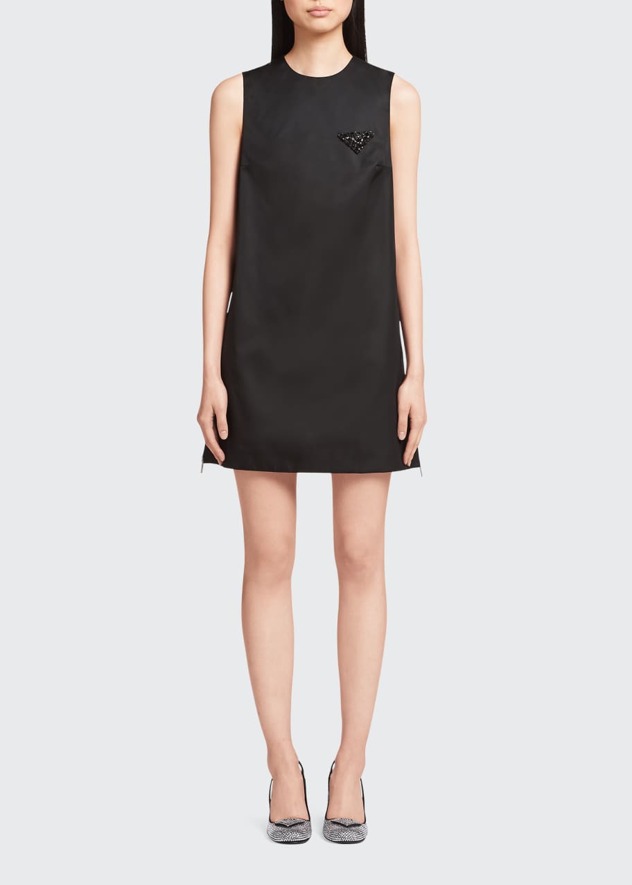 knee length dresses for ladies Mini black Re-Nylon dress - Prada - Women main image 0