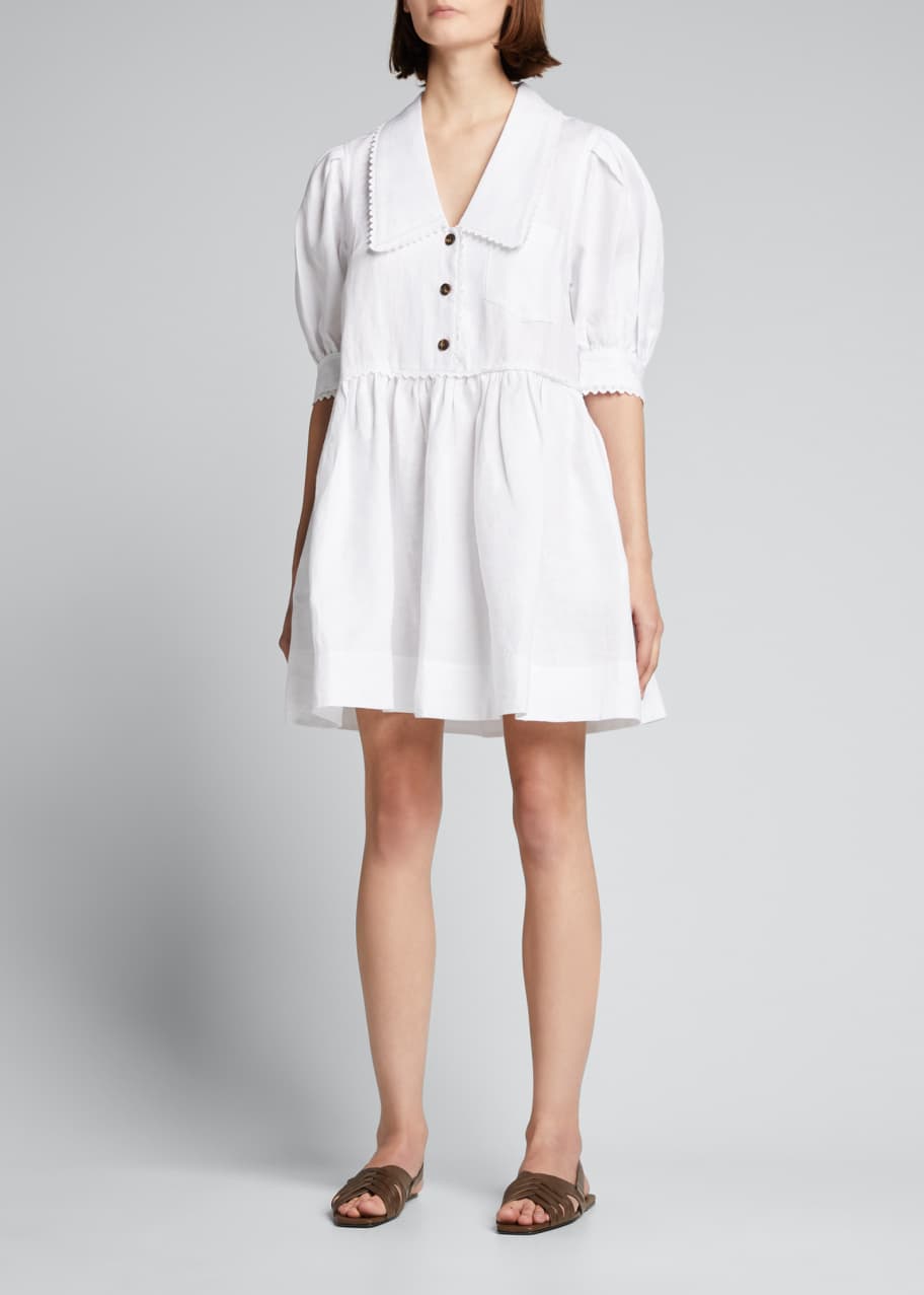 Lee Mathews Ali Collared Mini Dress - Bergdorf Goodman