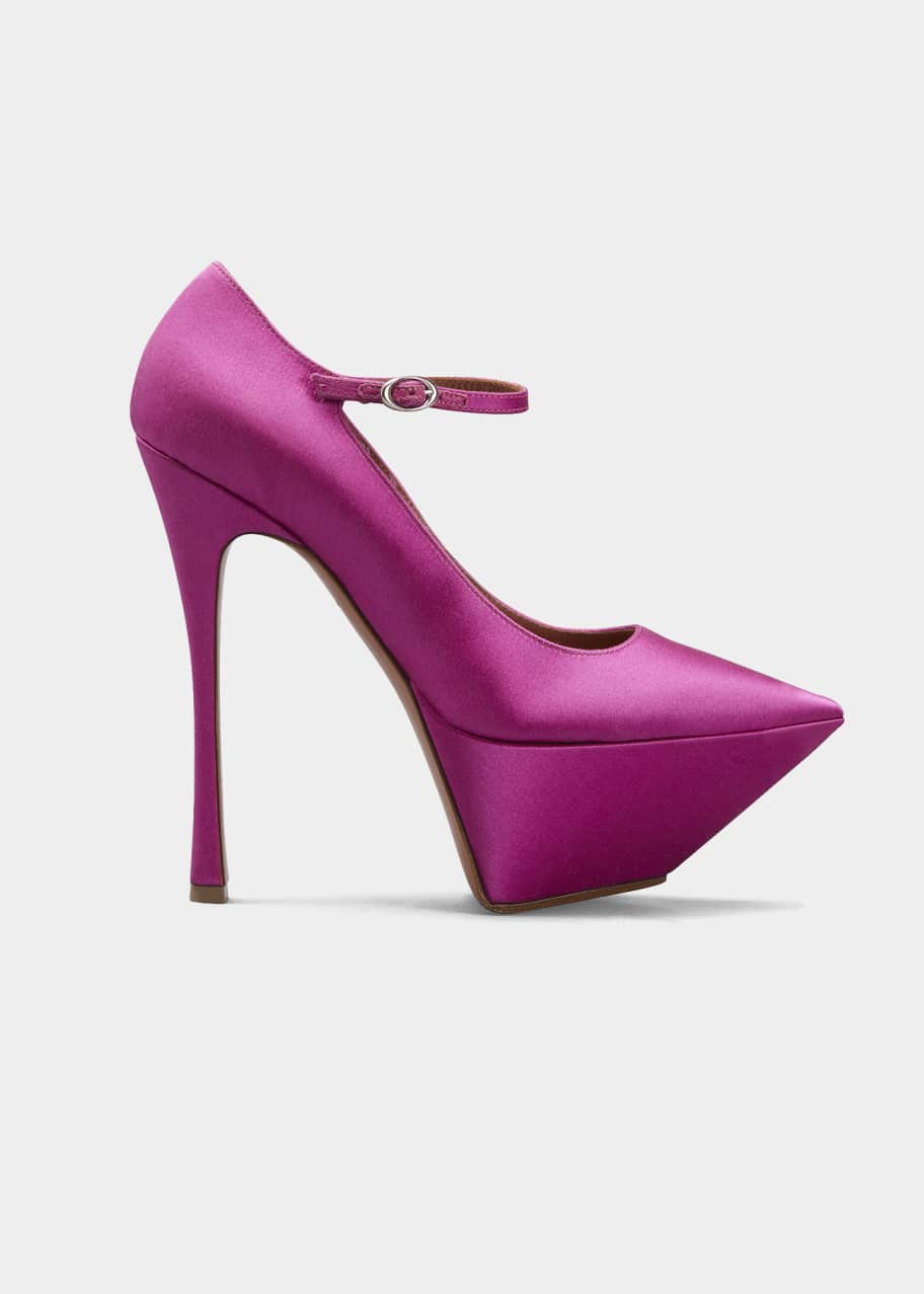 amina muaddi yigit satin platform pumps