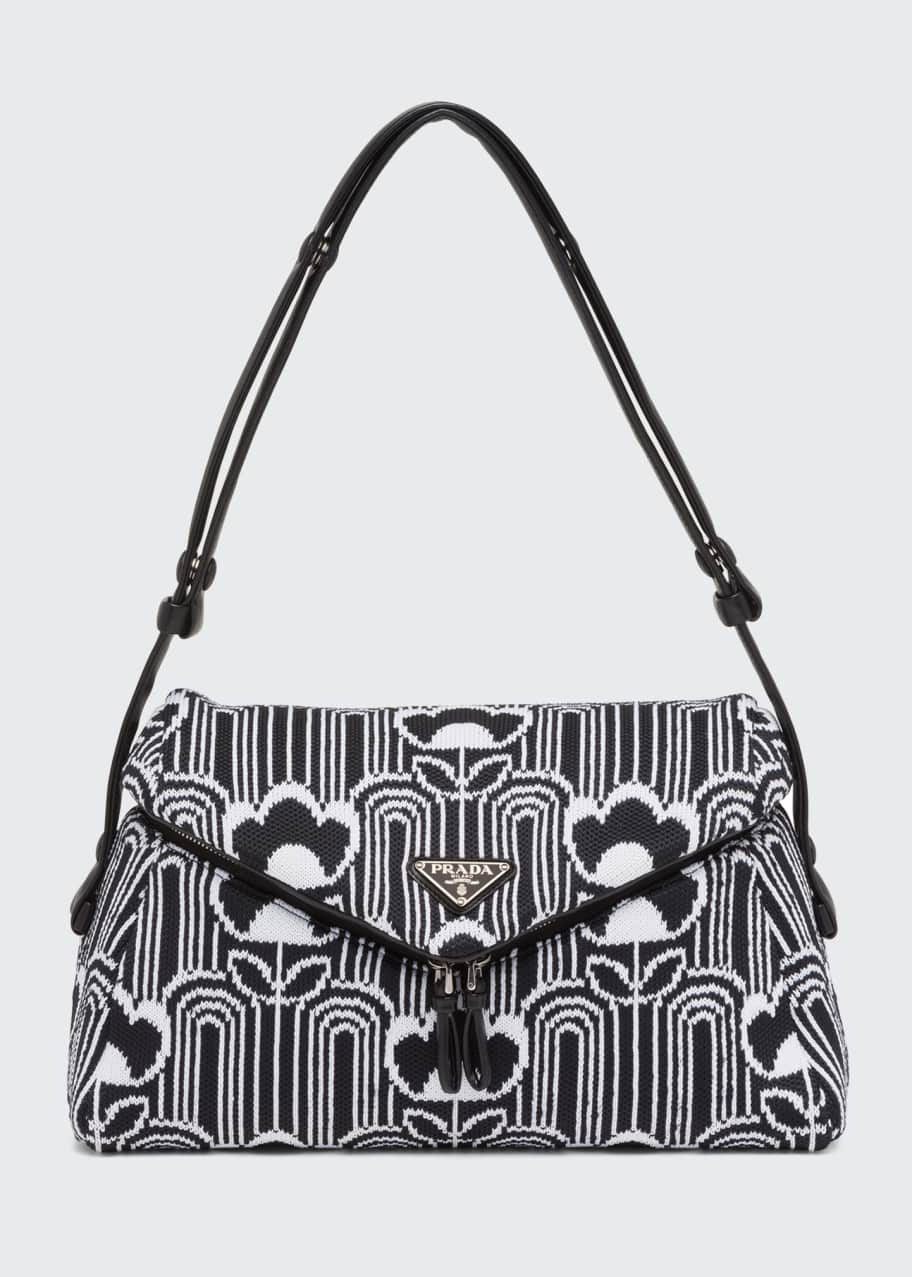Prada Signaux Geometric Jacquard Knit Shoulder Bag Bergdorf Goodman