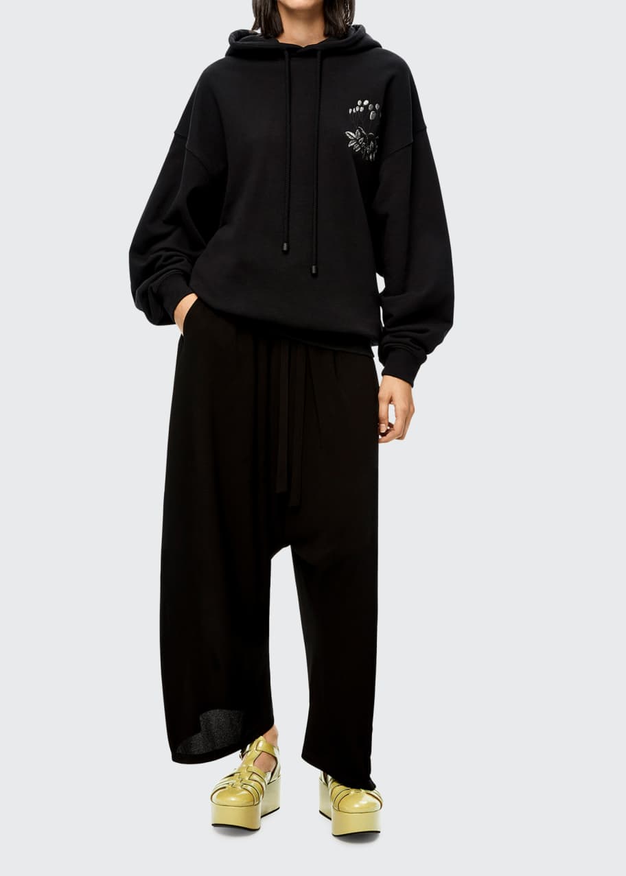 柔らかい Herbarium Tonal Loewe Logo-Embroidered Hoodie Oversized トップス