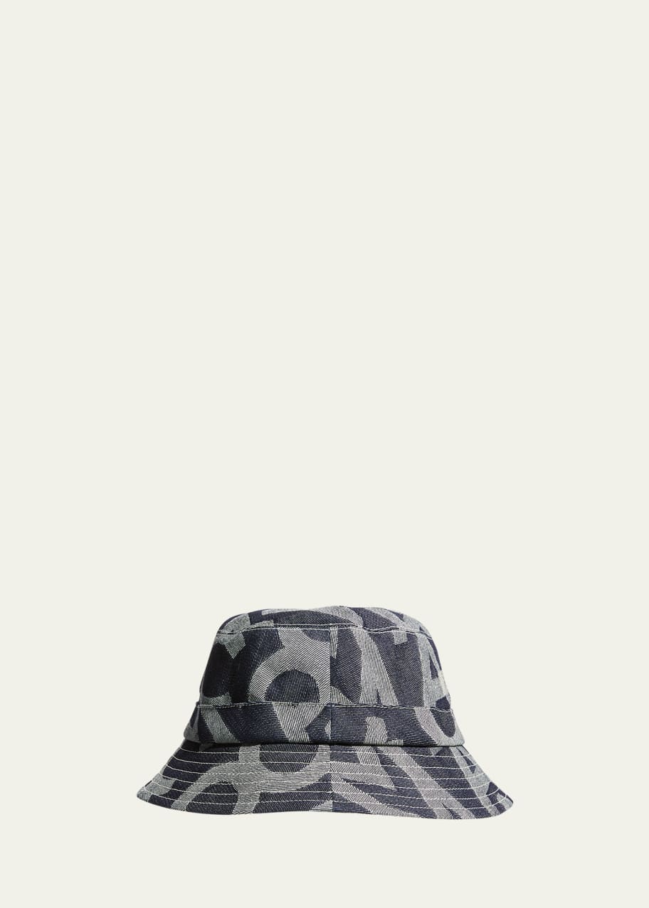 （MARC JACOBS）デニムハット Marc Jacobs Denim Logo-Embroidered Bucket Hat - Bergdorf Goodman
