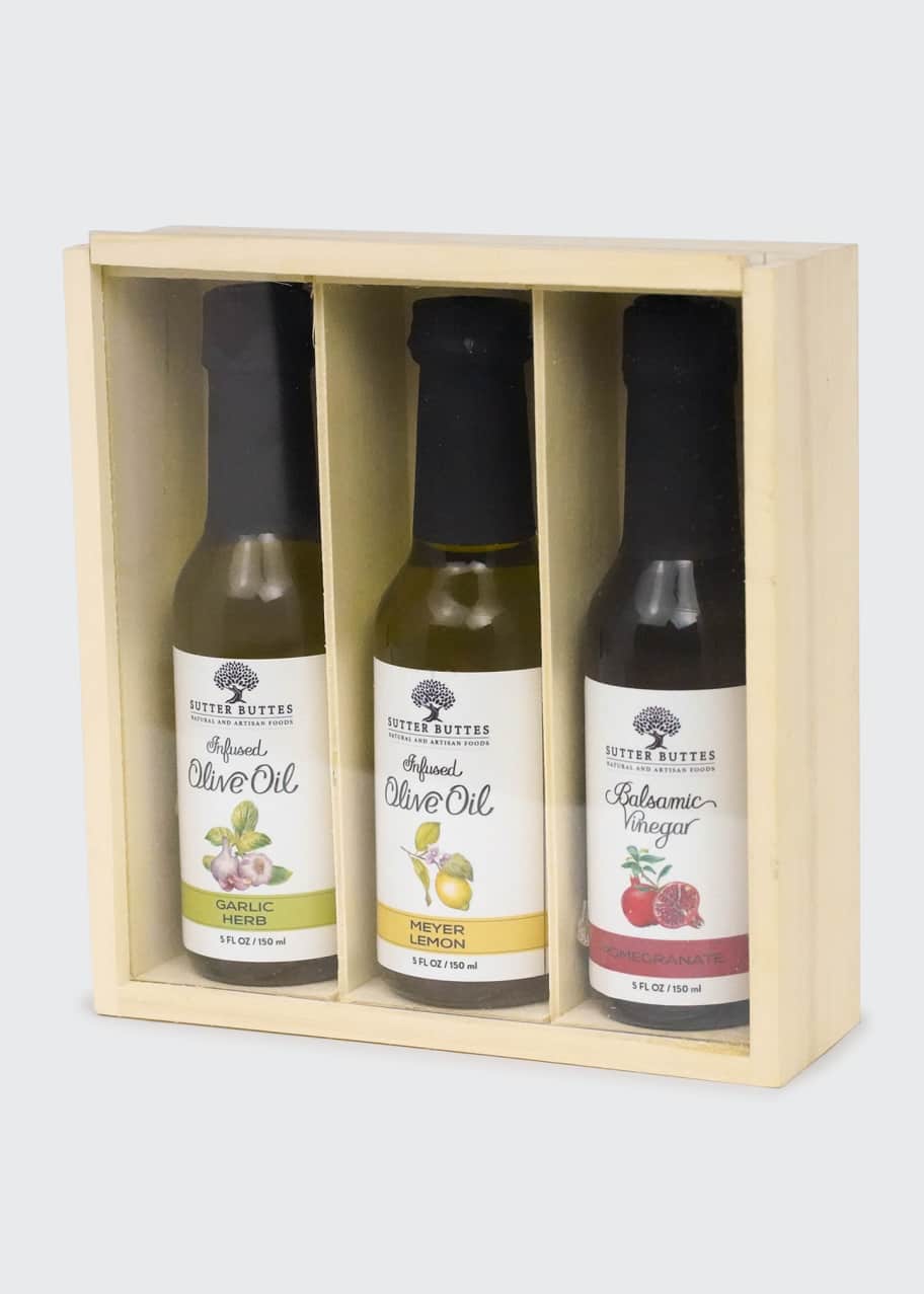 Sutter Buttes Natural and Artisan Foods Wooden Box Dipping Trio