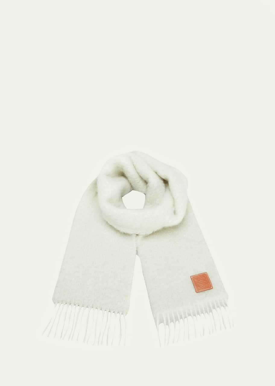 Loewe Anagram Mohair Fringe Scarf - Bergdorf Goodman