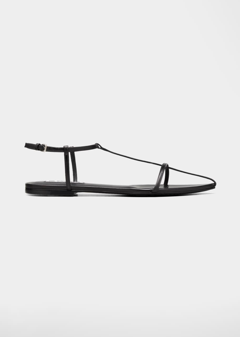 Jil Sander Tripon Pointed Leather Flat Sandals - Bergdorf Goodman