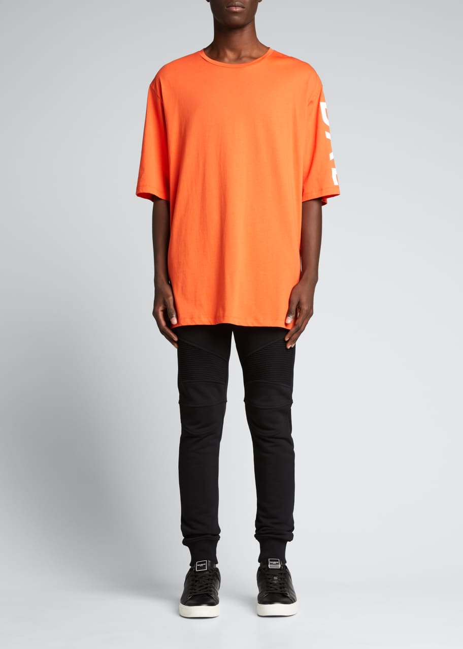 Balmain Men s Side Logo Oversized T Shirt Bergdorf Goodman