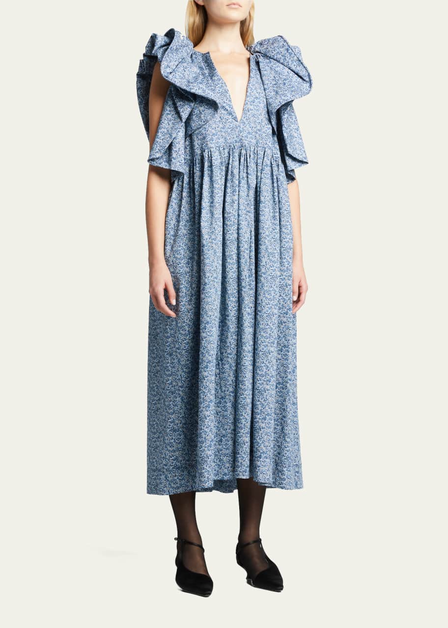 brocade blue dress WEDTREND Women Blue Long Bridesmaid Dress with Slit Rose Brocade Jacquard  Dress A-Line Sweetheart Pearls Wedding Party Dress