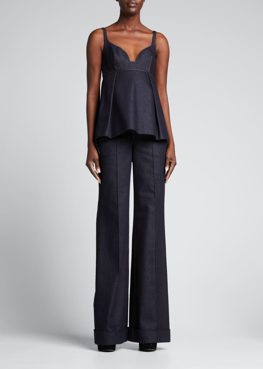 Adam Lippes Empire Waist Denim Top - Bergdorf Goodman