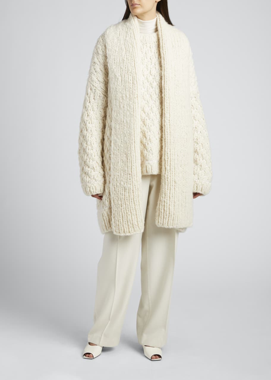 THE ROW Diya Oversized Open-Front Cashmere-Blend Cardigan