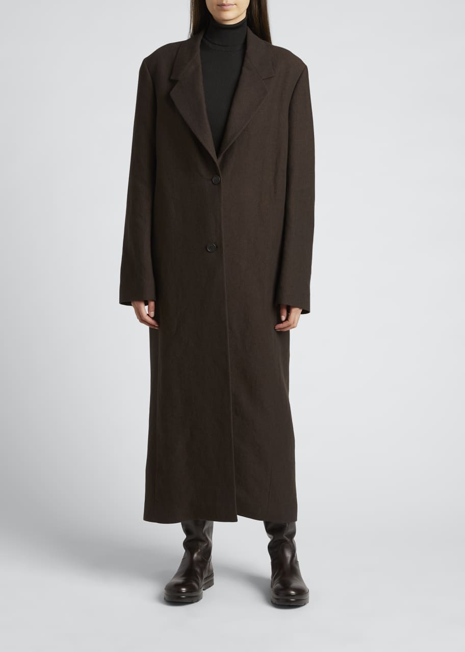 THE ROW Maeve Oversized Linen-Blend Long Coat - Bergdorf Goodman