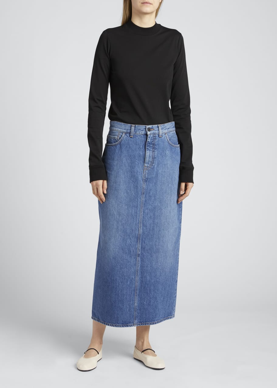 THE ROW Tima Long Pencil Denim Skirt - Bergdorf Goodman