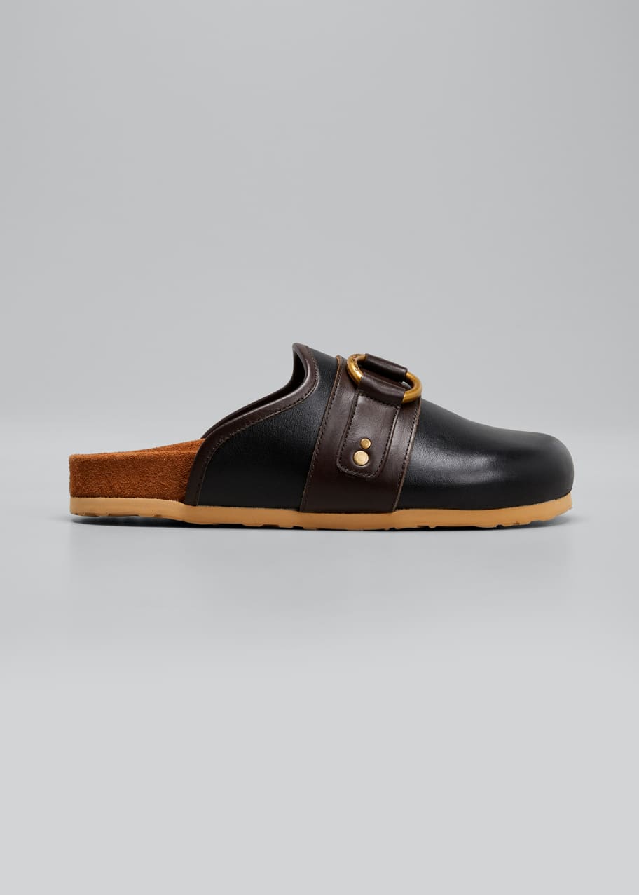 Gema Bicolor Leather Mules