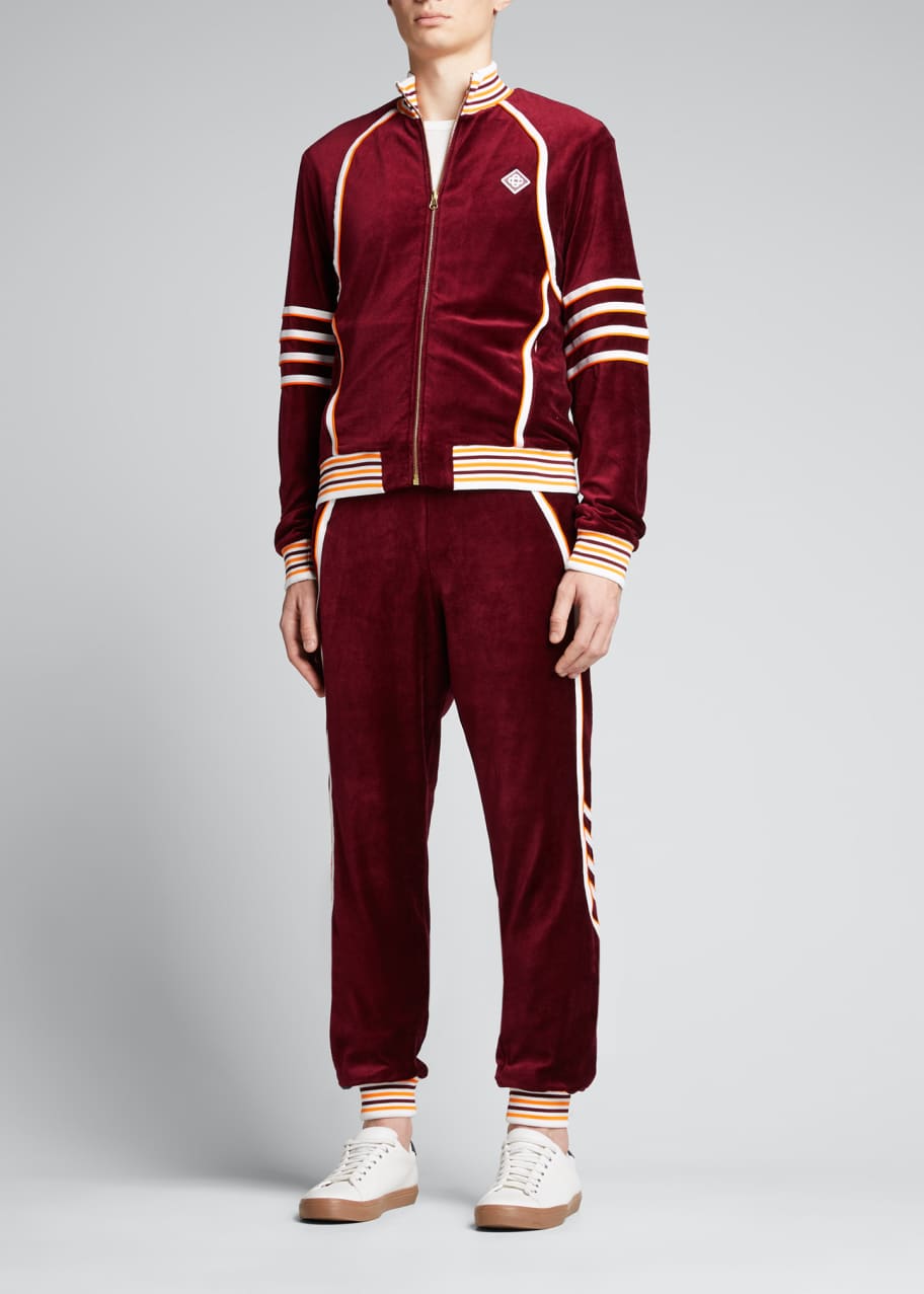 CASABLANCA Men's Racing Velour Track Jacket Bergdorf Goodman