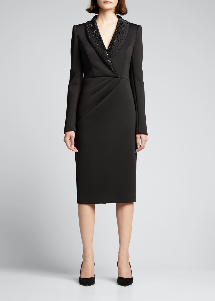 badgley mischka sequin collar dress Badgley Mischka Floral Appliqu Sequined Collar Gown
