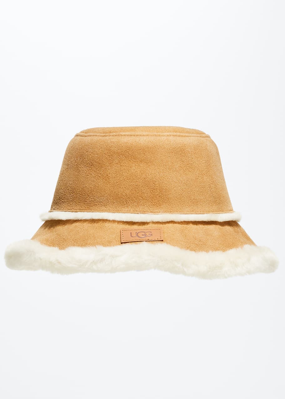 Suede Shearling Bucket Hat