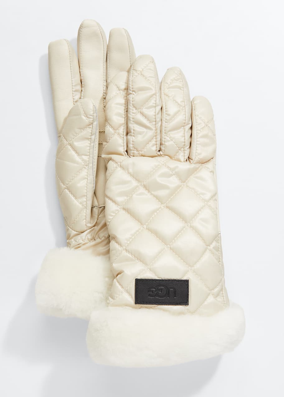 UGG Quilted Performance Leather Gloves Bergdorf Goodman