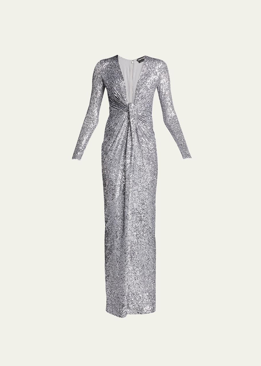 TOM FORD Sequined Knotted-Front Gown - Bergdorf Goodman