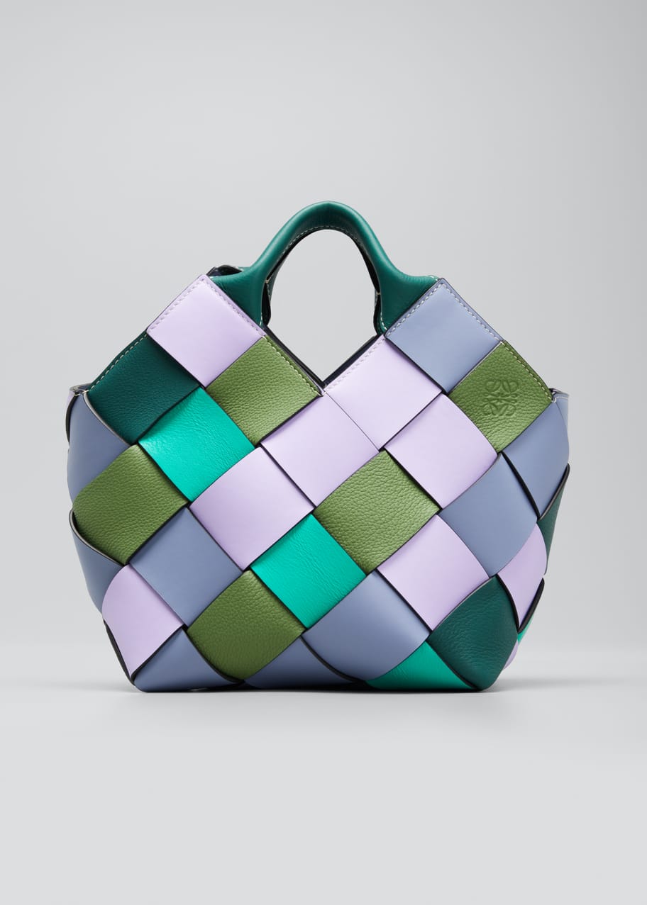 Loewe Colorblock Woven Basket TopHandle Bag Bergdorf Goodman
