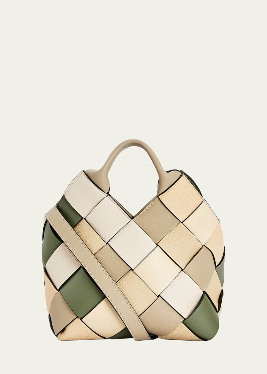 Loewe Small Colorblock Woven Basket TopHandle Bag Bergdorf Goodman