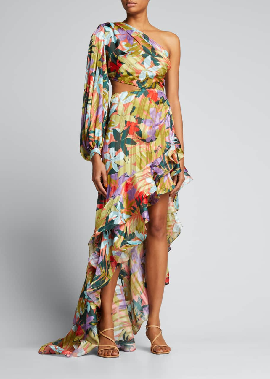 Bronx and Banco Rainbow Tulle Maxi Dress