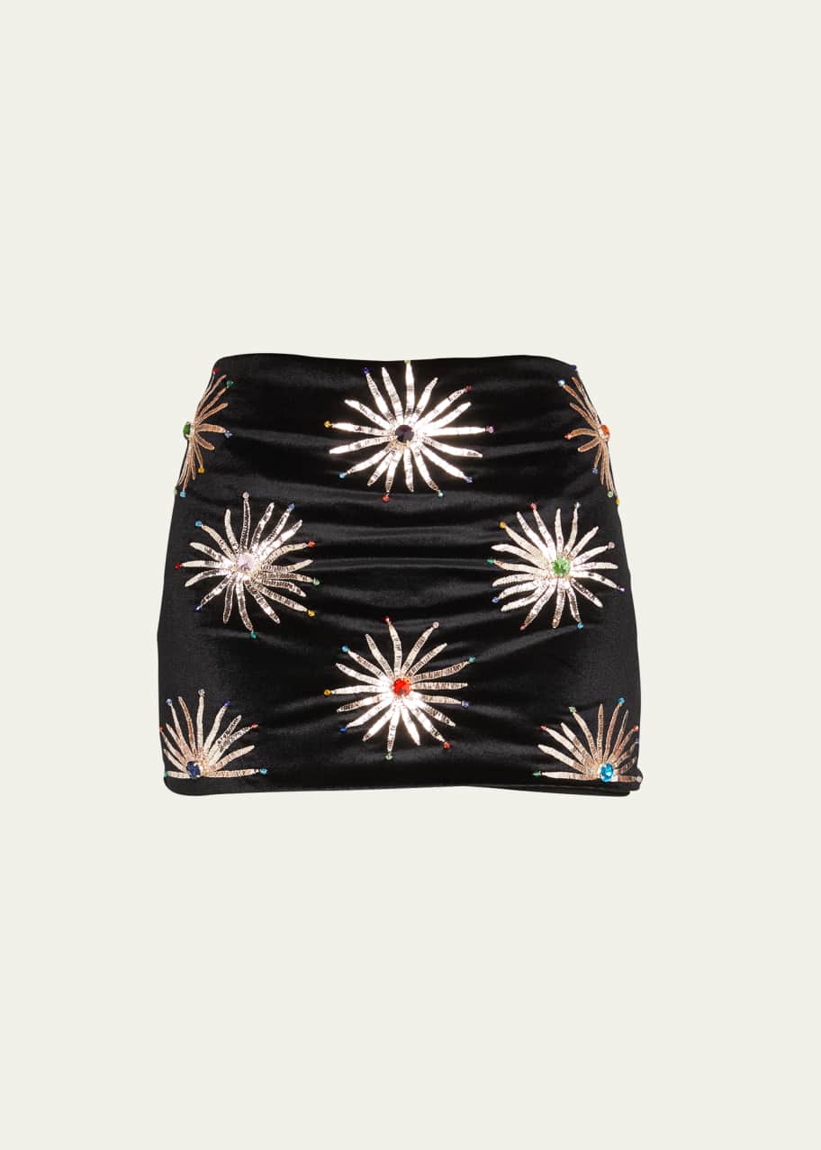 Callie embroidered on sale velvet skirt