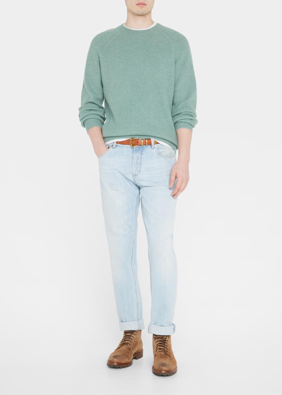 Pantalon Jean Brunello Cucinelli Taille 54/38 US - Neuf Avec étiquettes, Coupe Droite Marron
