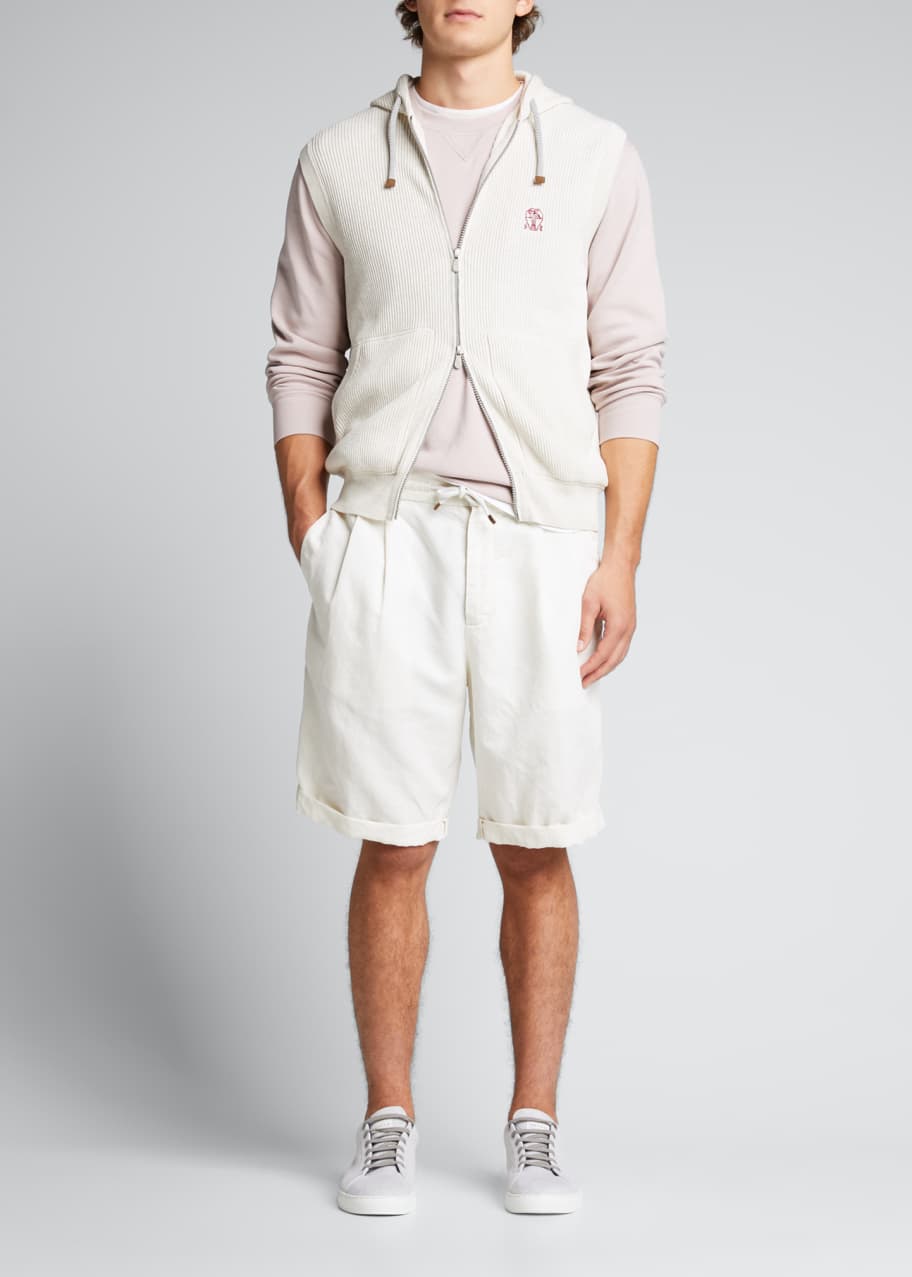 Brunello Cucinelli pleated Bermuda shorts - White