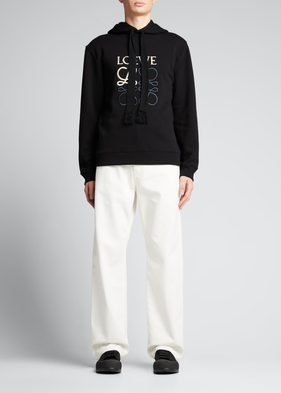 Loewe Men's Embroidered Anagram Hoodie - Bergdorf Goodman