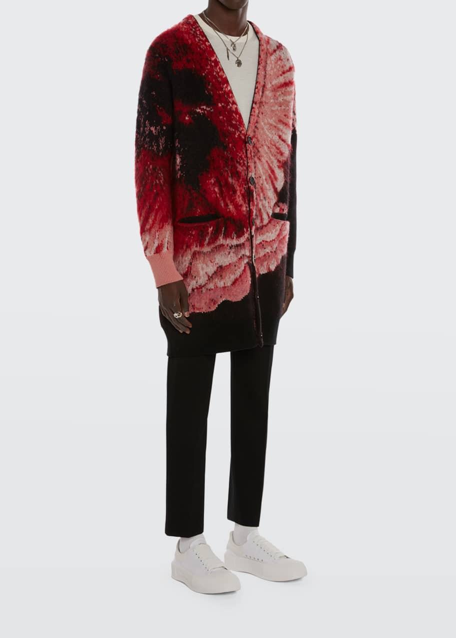 Alexander McQueen Men's Flower Jacquard Cardigan Sweater - Bergdorf Goodman