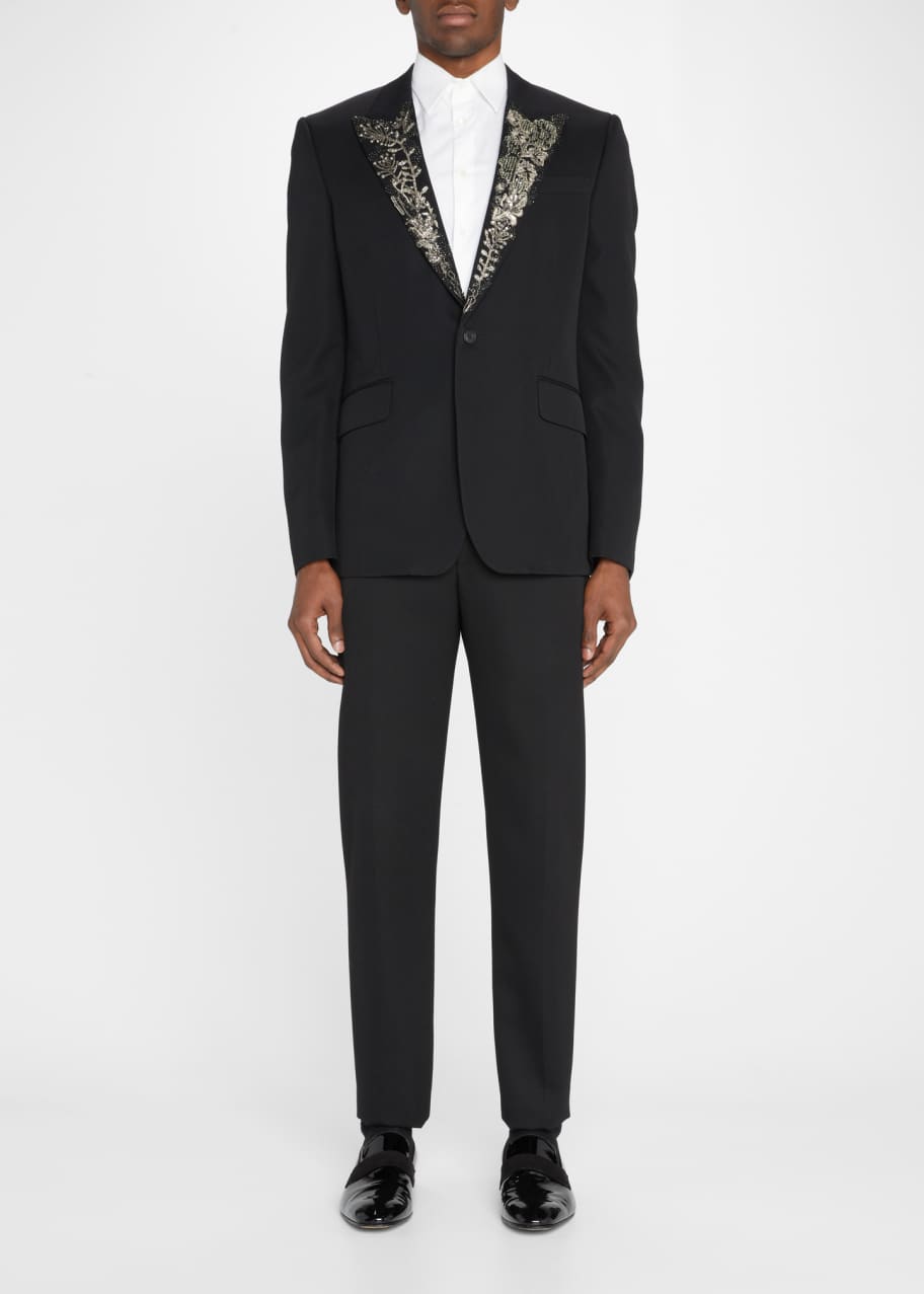 【送料&関税込】ChloAC Embellished Tuxedo Jacket BOSS - Slim-fit tuxedo jacket with embellished lapels - Black