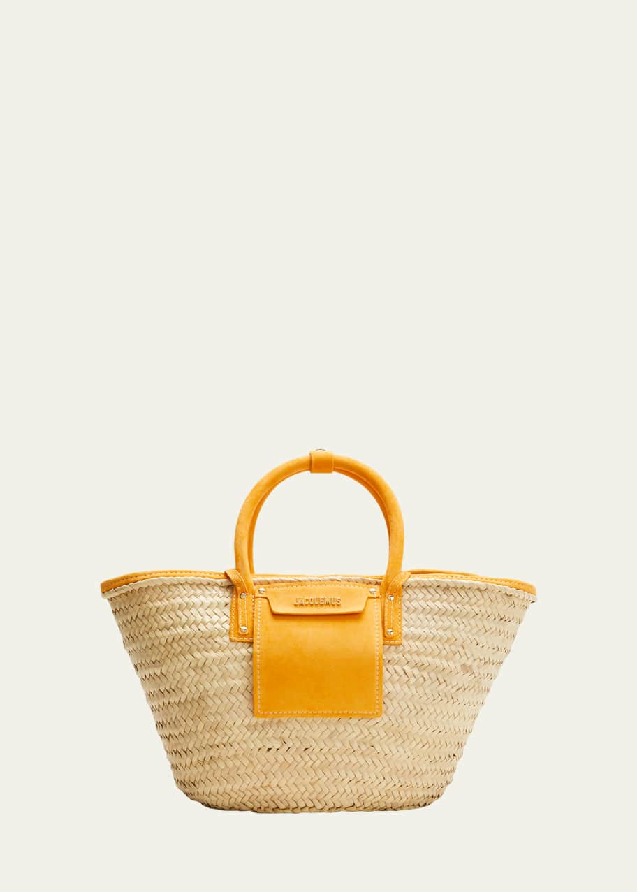 Jacquemus Le Panier Soleil Basket Bag with Suede Trim - Bergdorf