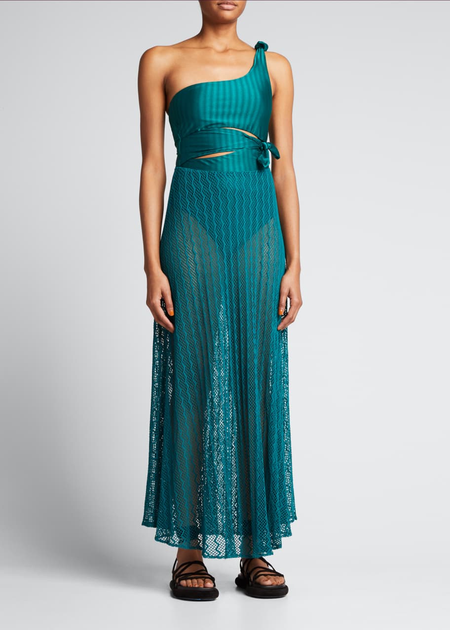 PatBO One Shoulder Lace Beach Dress - Bergdorf Goodman
