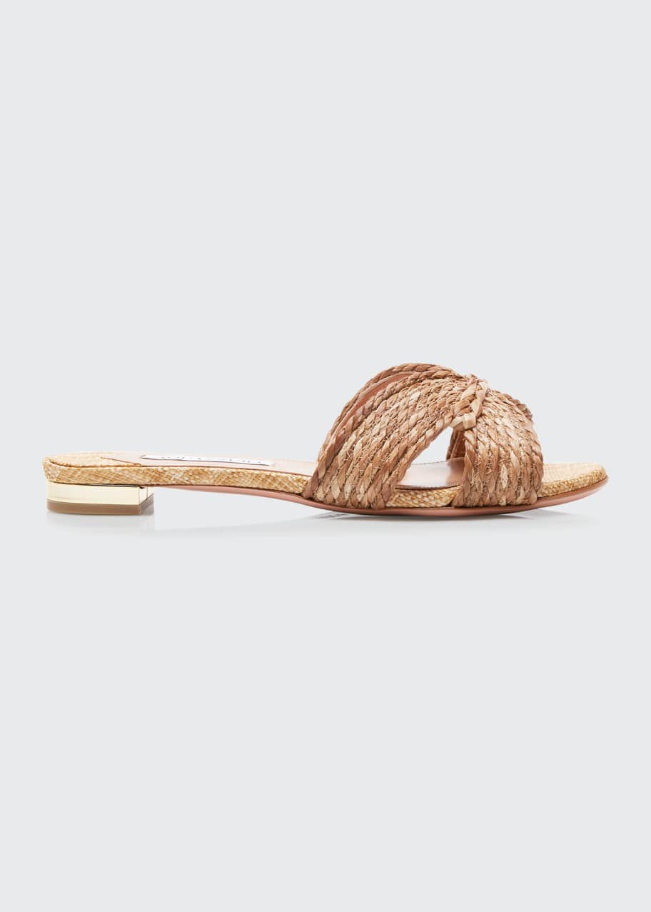 Raffia flat sandals best sale