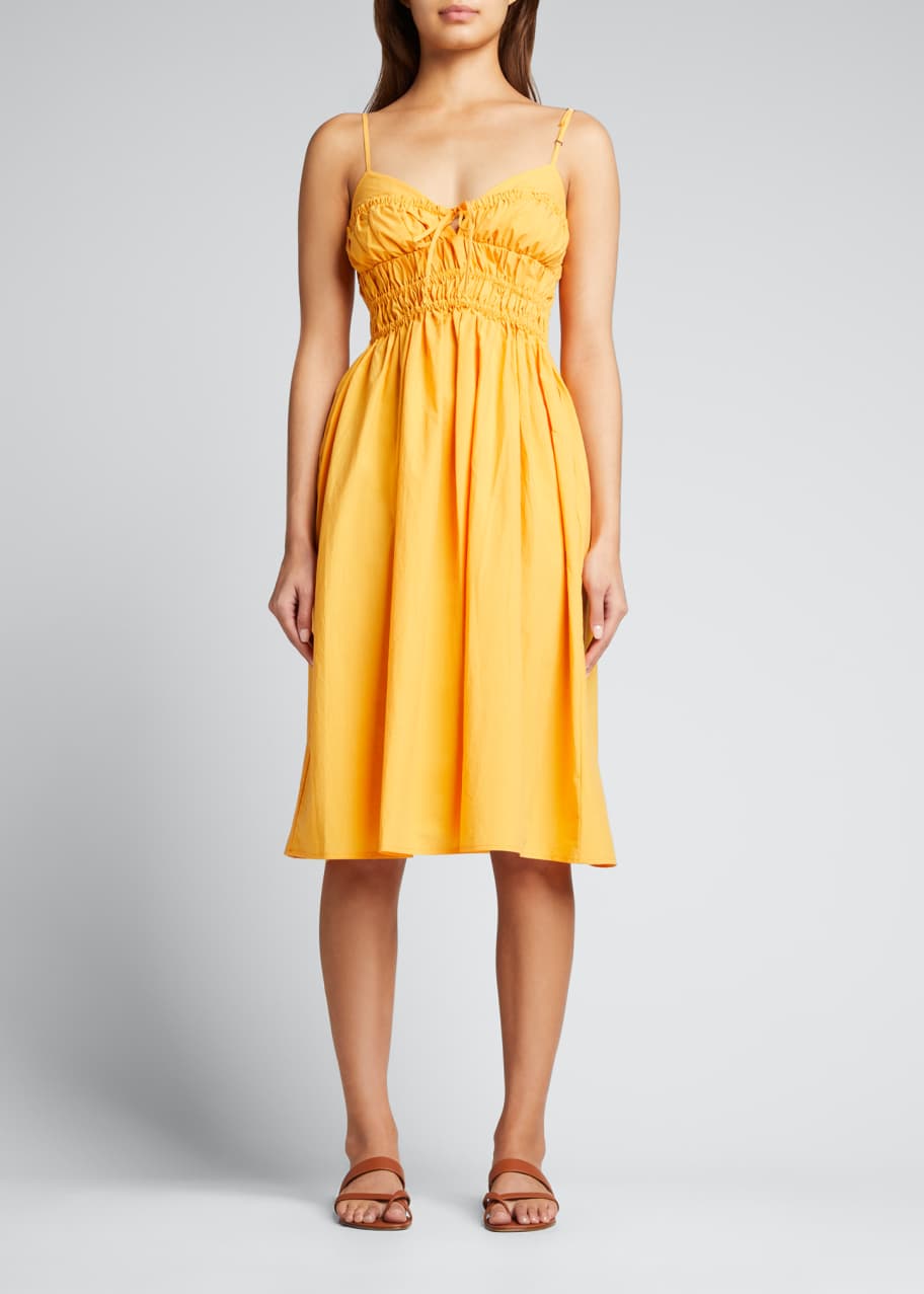 chinese dress ladies Zayla Poplin Eyelet Midi Dress