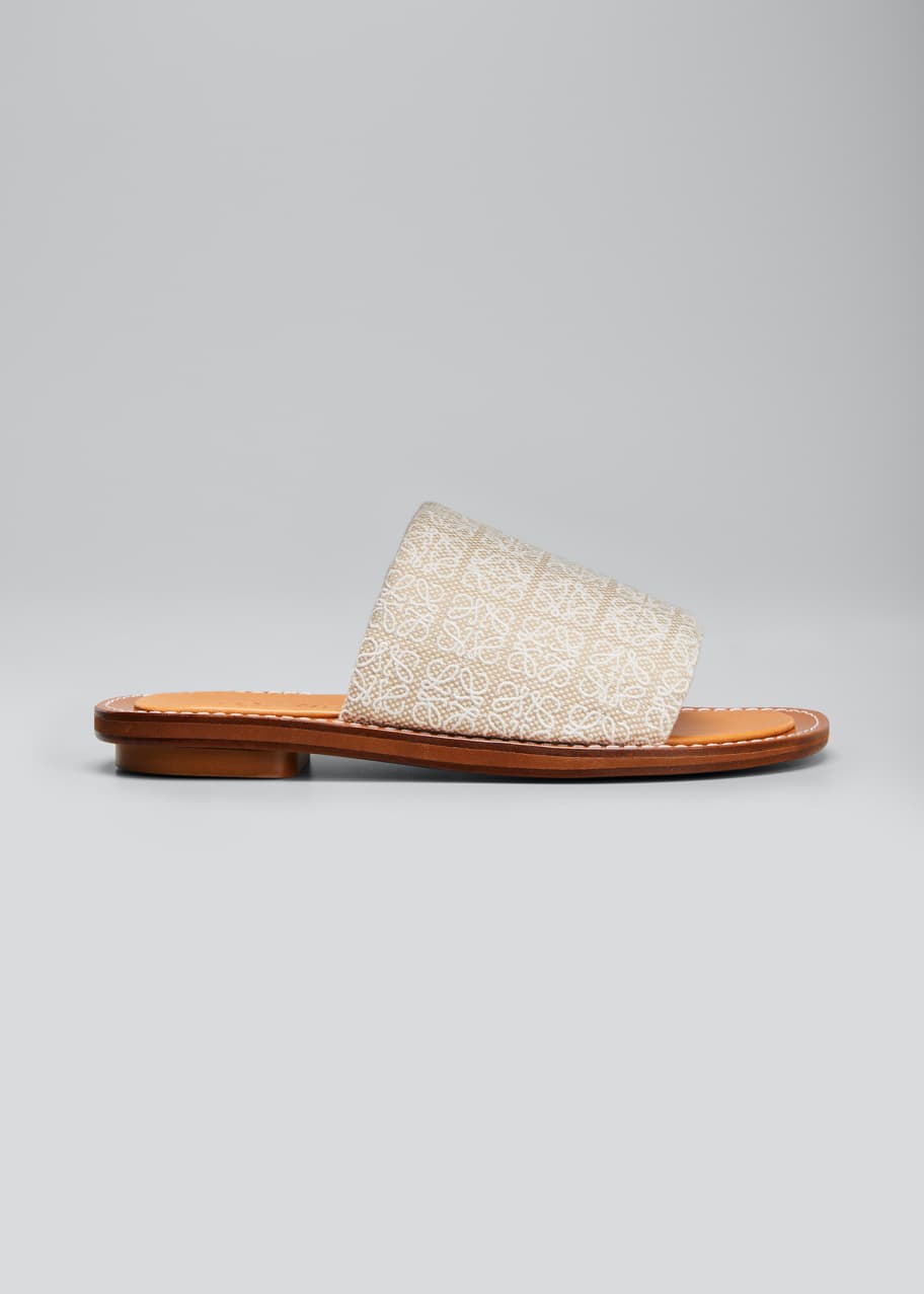 Loewe Anagram Jacquard Cotton Slide Sandals - Bergdorf Goodman