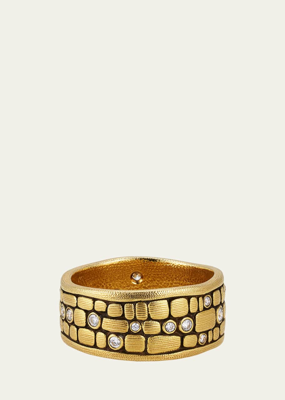 Image 1 of 1: Old Bridge 18K Gold & Diamond Band Ring