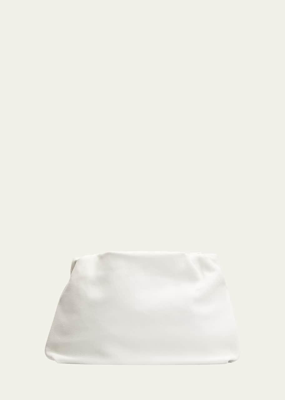 【関税送料込】The Row Bourse Clutch Bag White in Leather Bourse leather clutch in white - The Row | Mytheresa