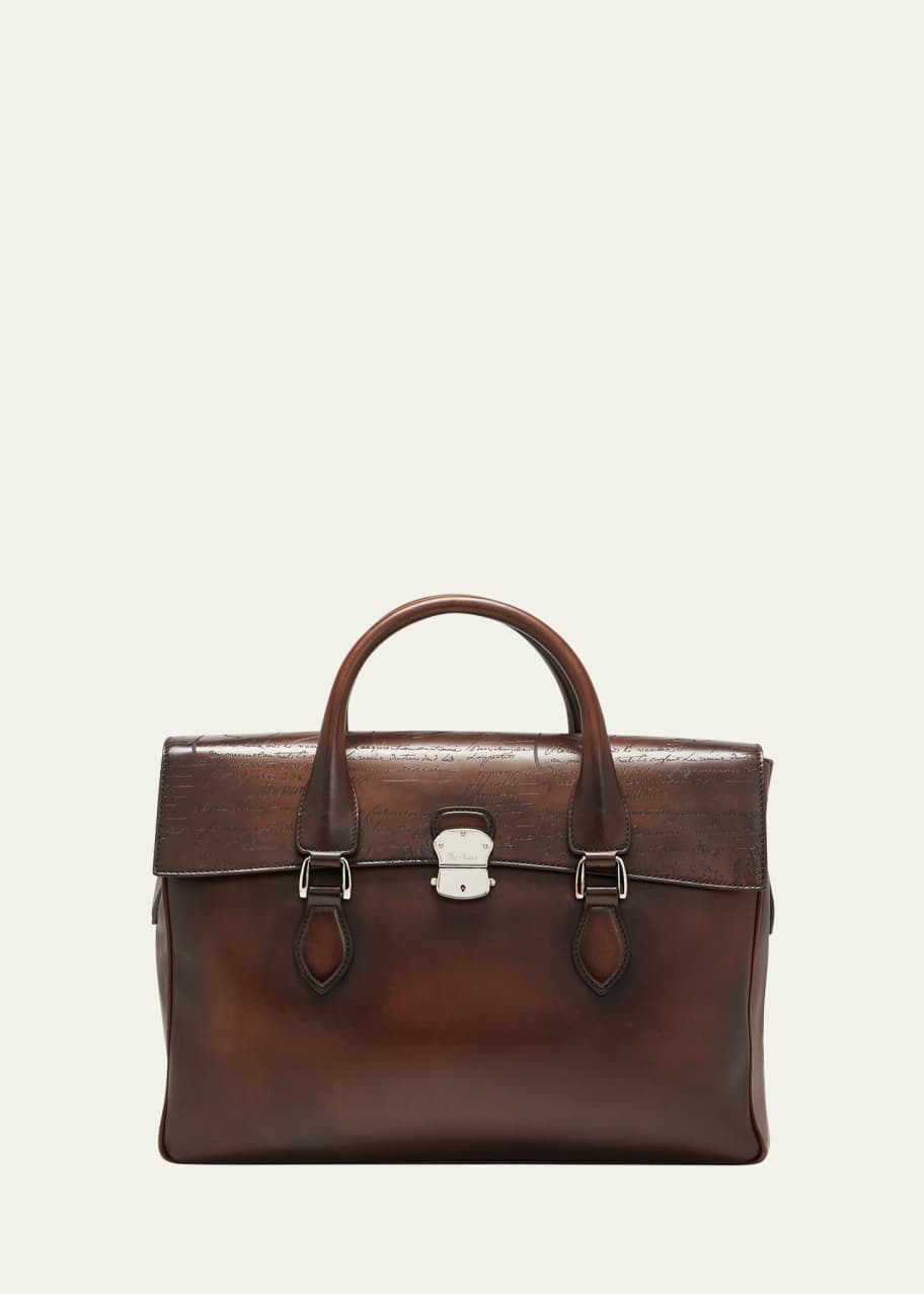Berluti Men's E'Mio Scritto Leather Briefcase - Bergdorf Goodman