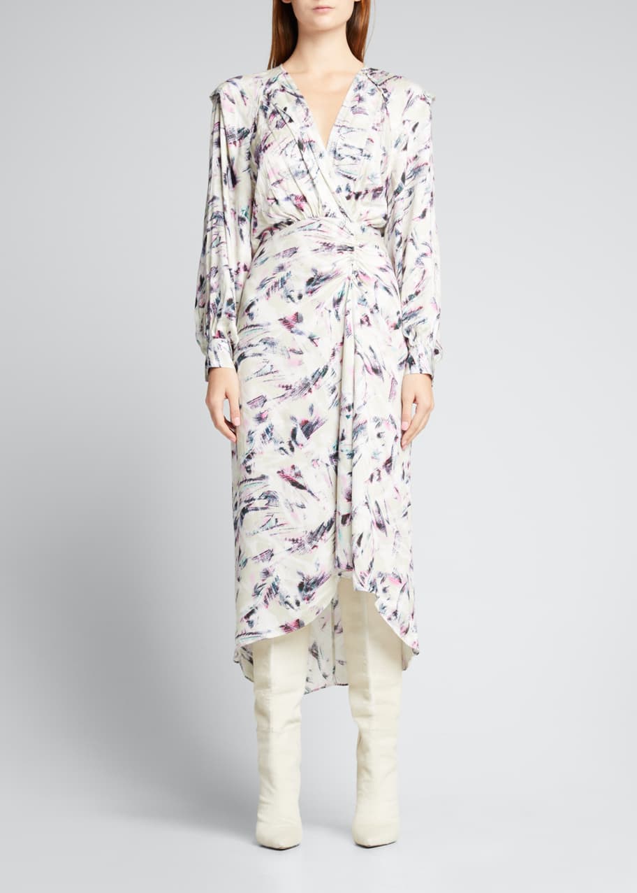 sachin and babi light blue dress Livia Asymmetrical Gown in White