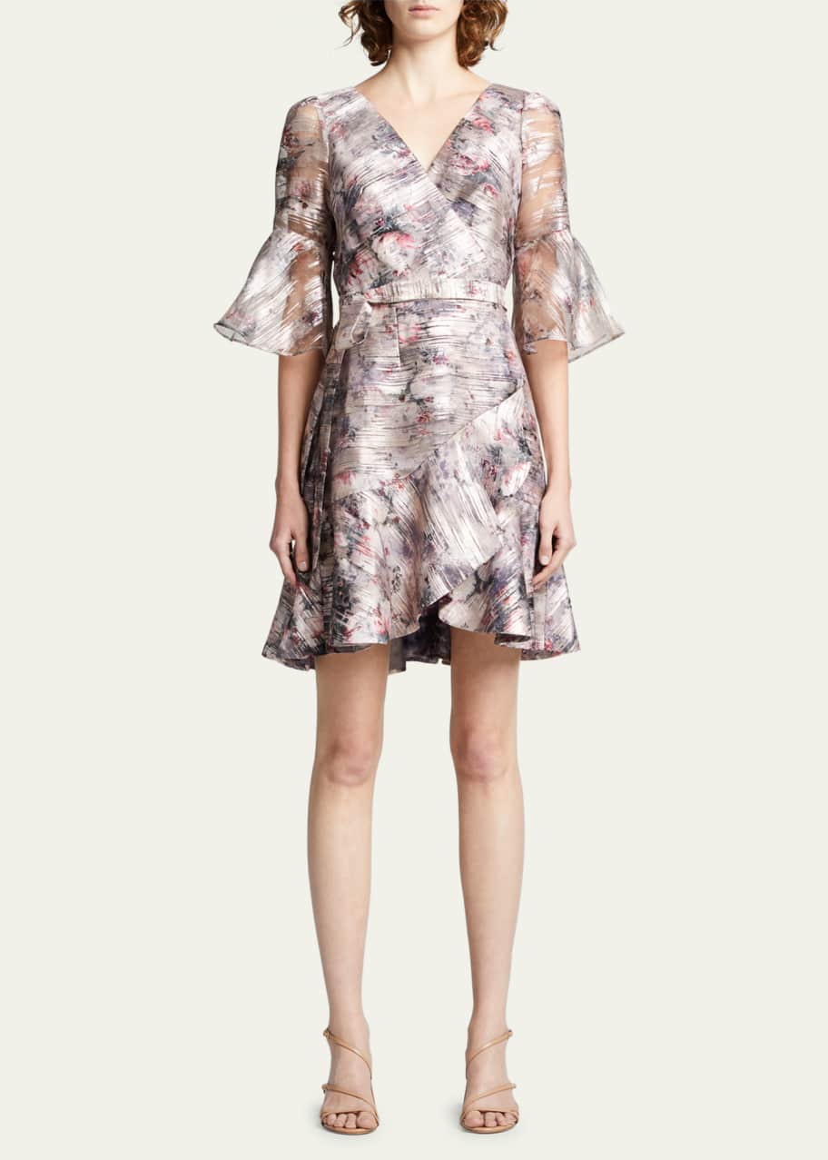 knee length dresses for ladies Marchesa Notte Black Silk One Shoulder Mini Dress – The Closet New York main image 0