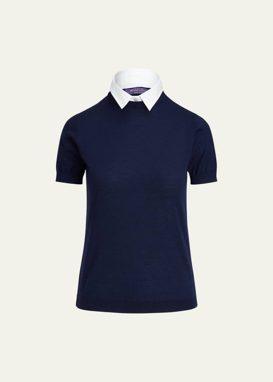 Ralph Lauren Collection Short-Sleeve Cashmere Sweater w