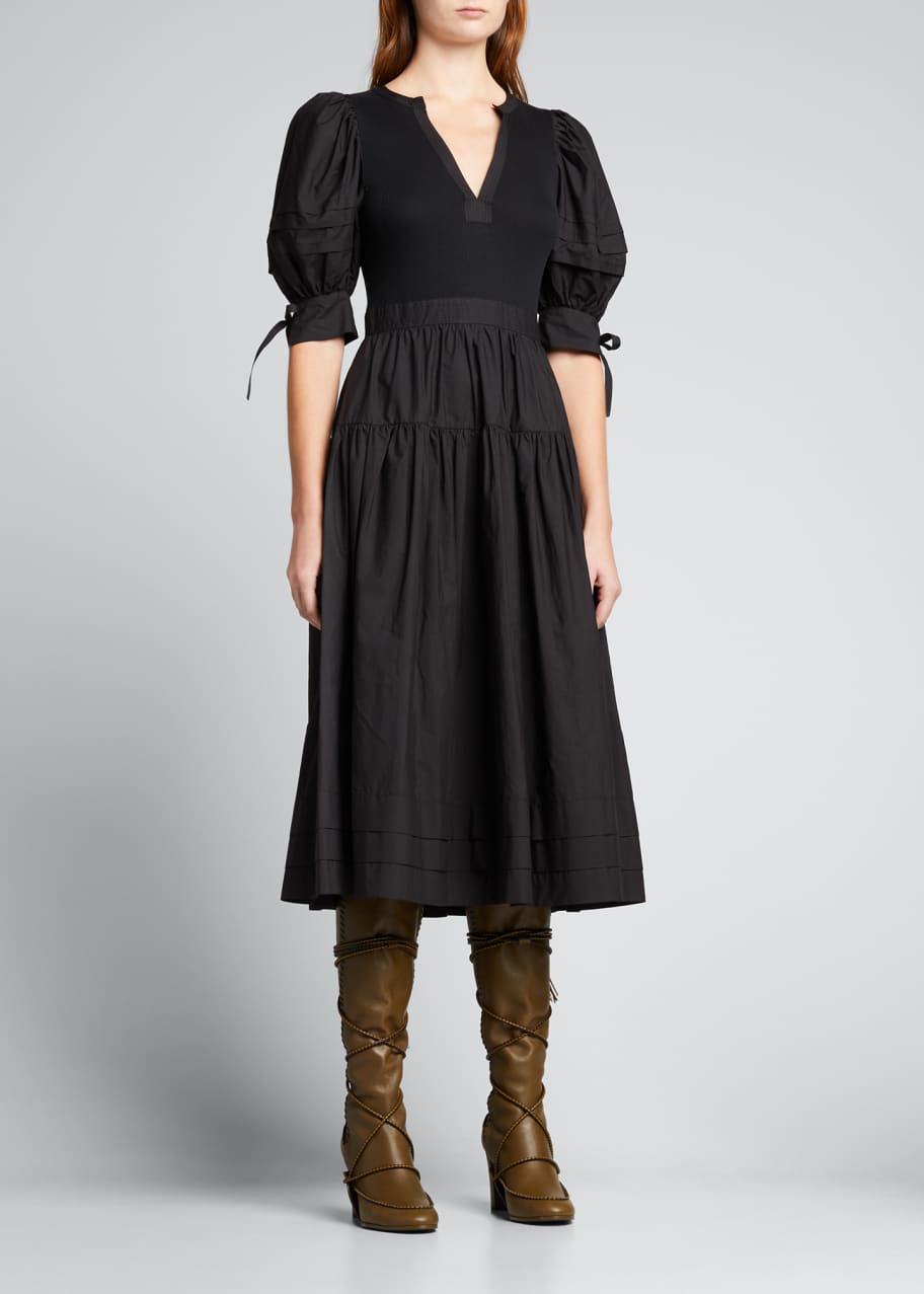 fitted top flowy skirt dress Say Yes to This White Corset Bodice & Pleated Lace Maxi Dress
