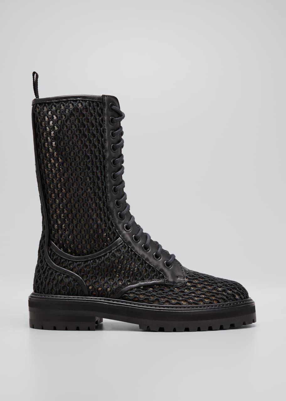 Cora Flat Tall Textile Lace Up Boots